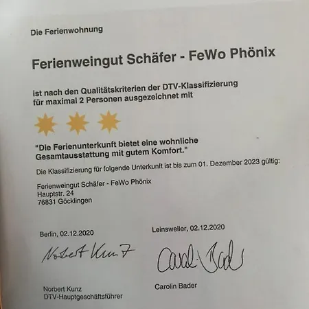 Ferienweingut Schaefer * Gocklingen